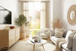 white and gray sofa chair near window