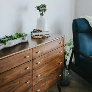 brown wooden lowboy dresser