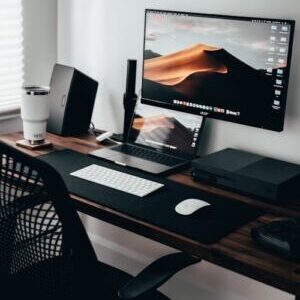 turned-on flat screen TV