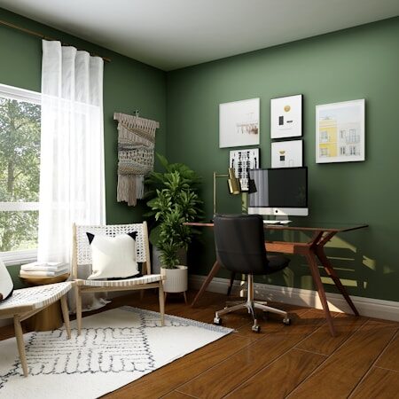 black and white chairs and table