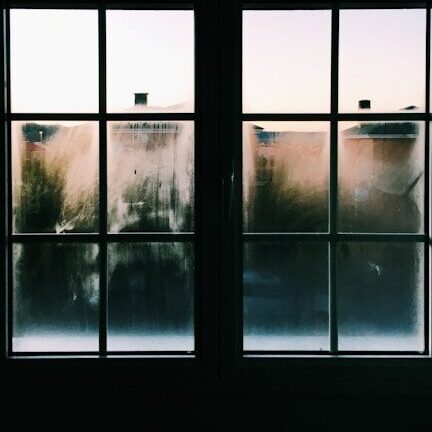 white steel window